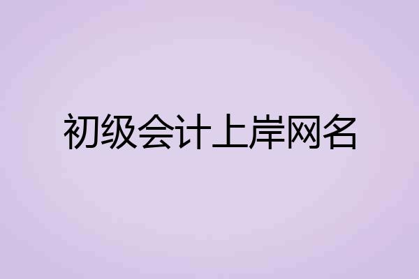 初级会计上岸网名
