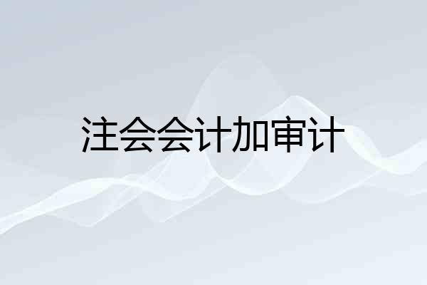 注会会计加审计