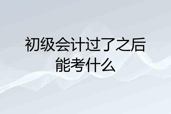 初级会计过了之后能考什么