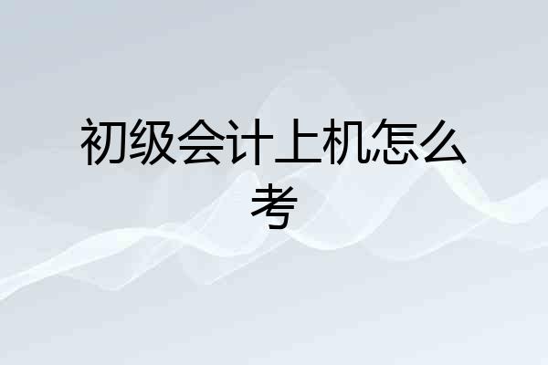 初级会计上机怎么考