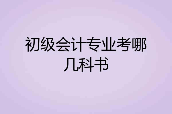 初级会计专业考哪几科书