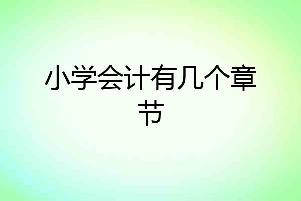 小学会计有几个章节