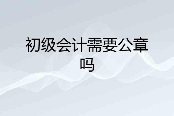 初级会计需要公章吗