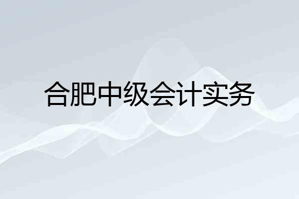 合肥中级会计实务