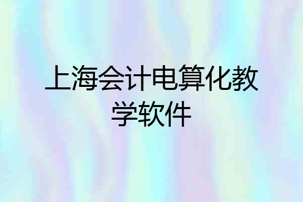 上海会计电算化教学软件