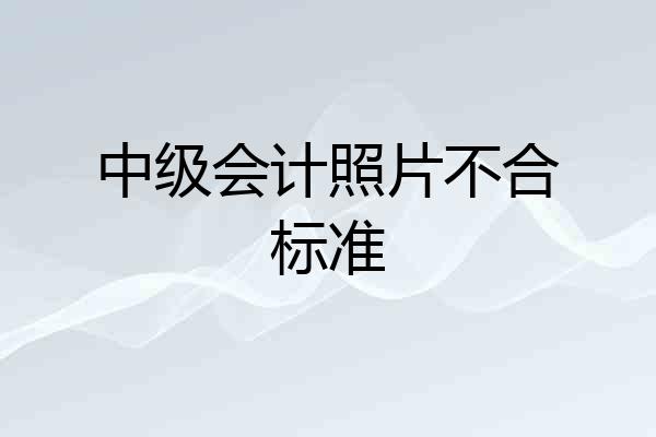 中级会计照片不合标准