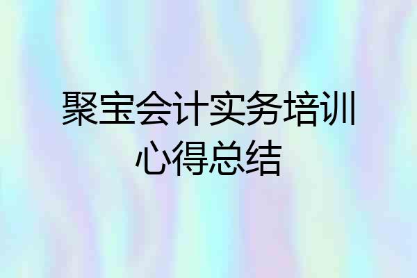 聚宝会计实务培训心得总结