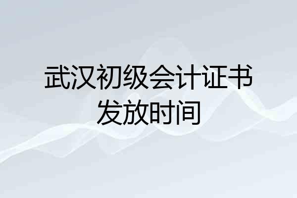 武汉初级会计证书发放时间