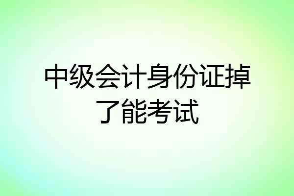 中级会计身份证掉了能考试