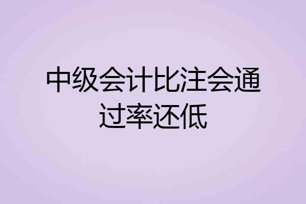 中级会计比注会通过率还低