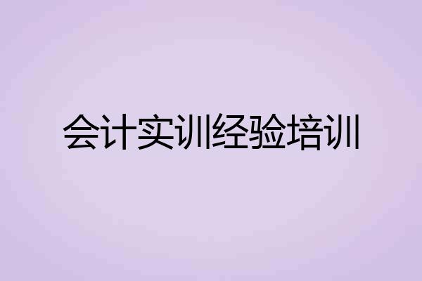 会计实训经验培训