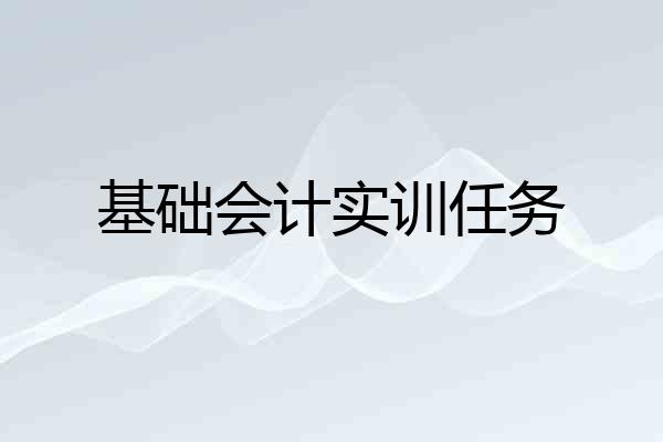 基础会计实训任务