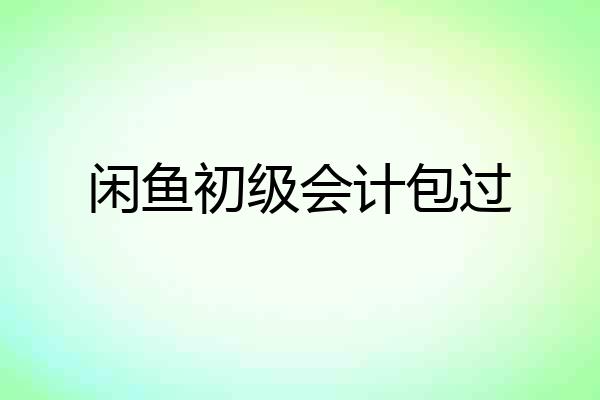 闲鱼初级会计包过