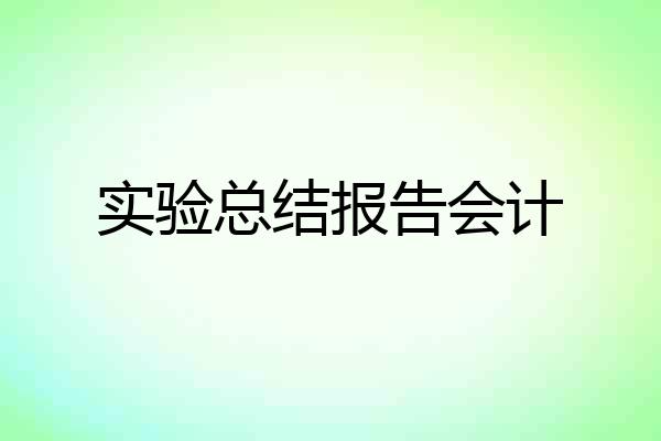 实验总结报告会计
