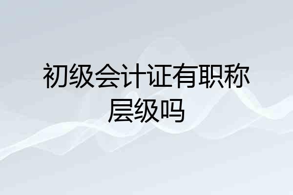 初级会计证有职称层级吗
