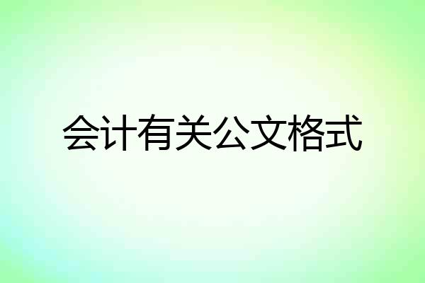 会计有关公文格式
