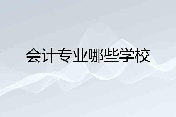 会计专业哪些学校