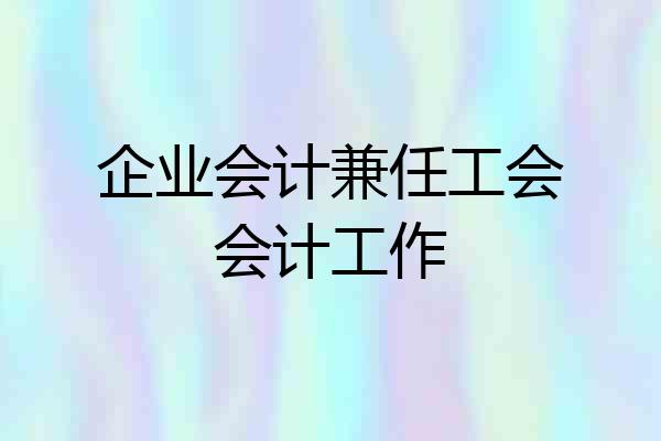 企业会计兼任工会会计工作