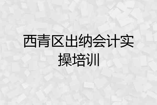 西青区出纳会计实操培训