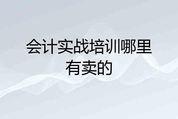 会计实战培训哪里有卖的