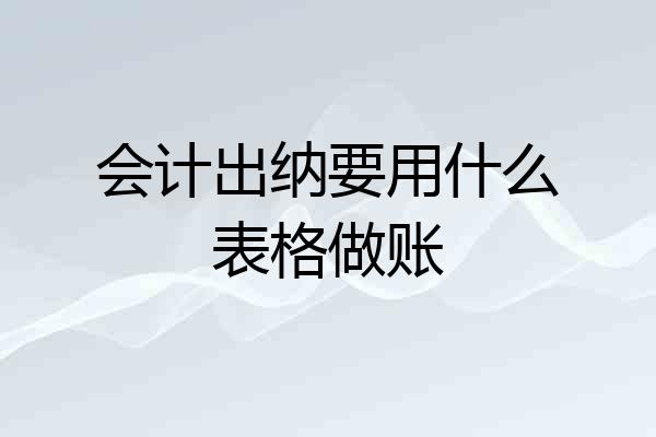 会计出纳要用什么表格做账