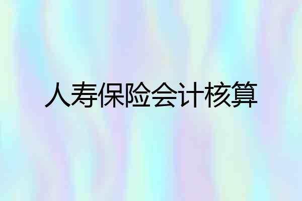 人寿保险会计核算
