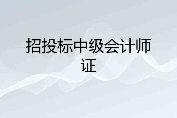 招投标中级会计师证