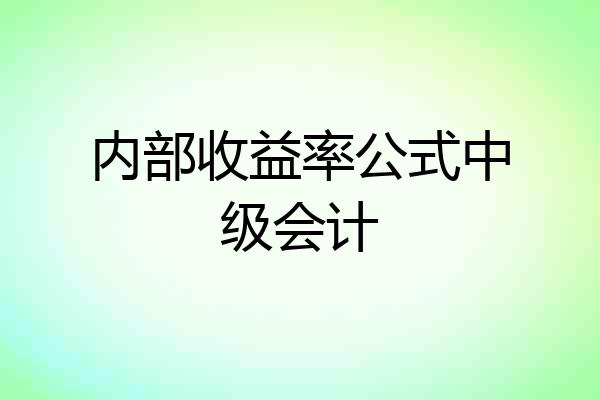内部收益率公式中级会计
