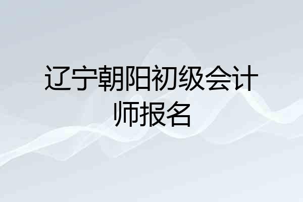 辽宁朝阳初级会计师报名