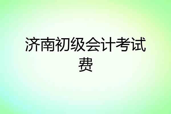 济南初级会计考试费