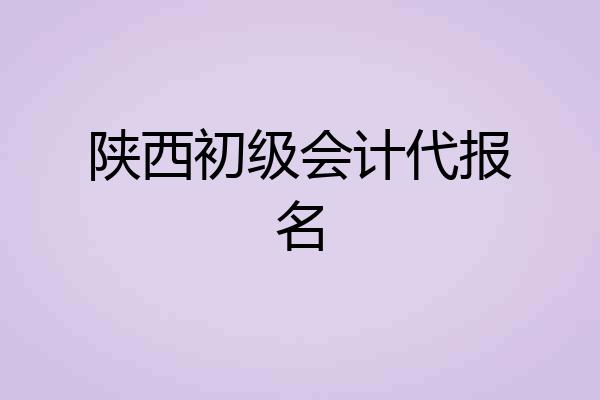 陕西初级会计代报名