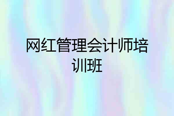 网红管理会计师培训班