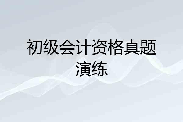 初级会计资格真题演练