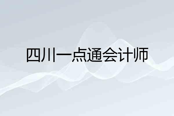 四川一点通会计师