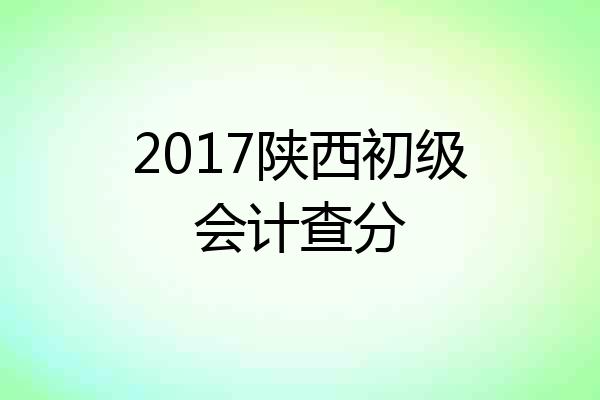 2017陕西初级会计查分