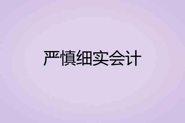 严慎细实会计