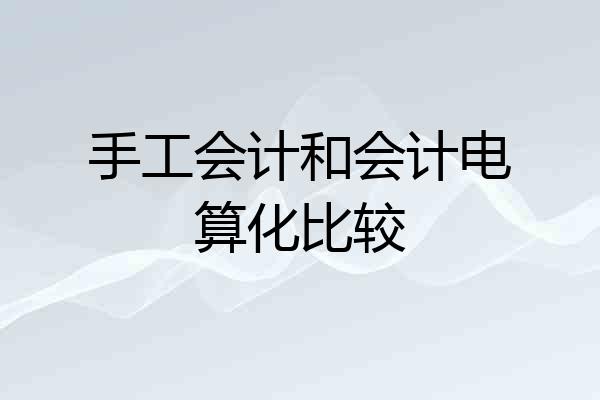 手工会计和会计电算化比较