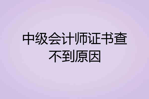 中级会计师证书查不到原因