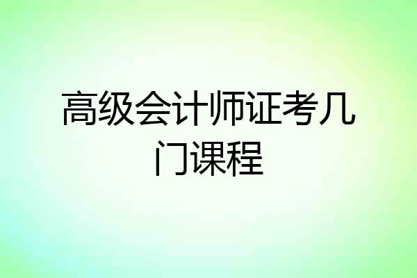 高级会计师证考几门课程