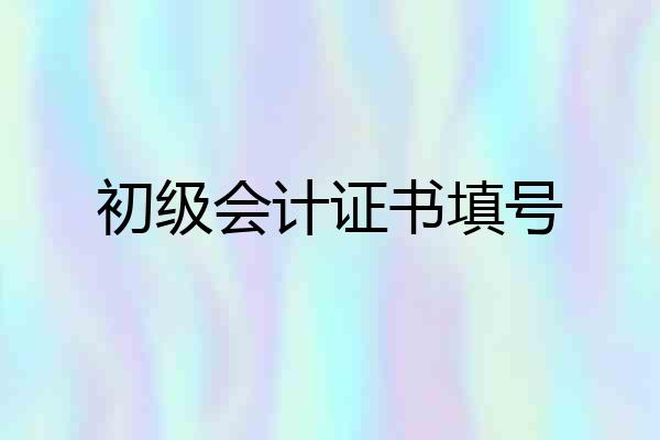 初级会计证书填号