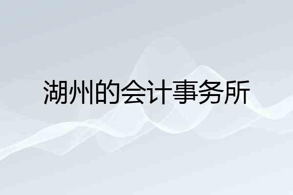 湖州的会计事务所