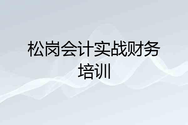 松岗会计实战财务培训