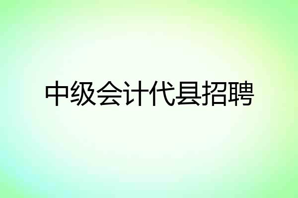 中级会计代县招聘