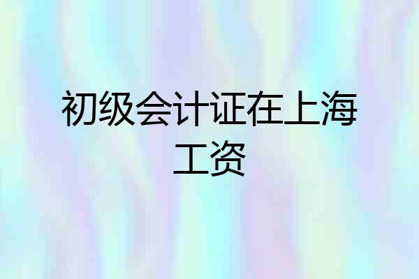 初级会计证在上海工资
