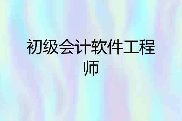 初级会计软件工程师