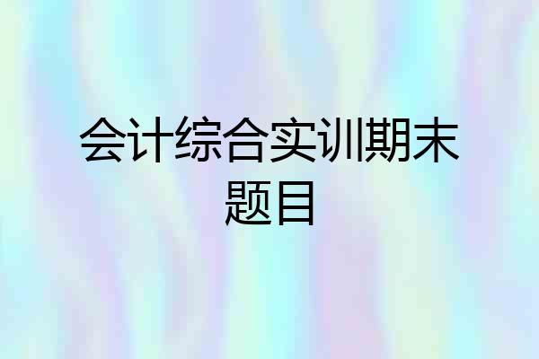 会计综合实训期末题目