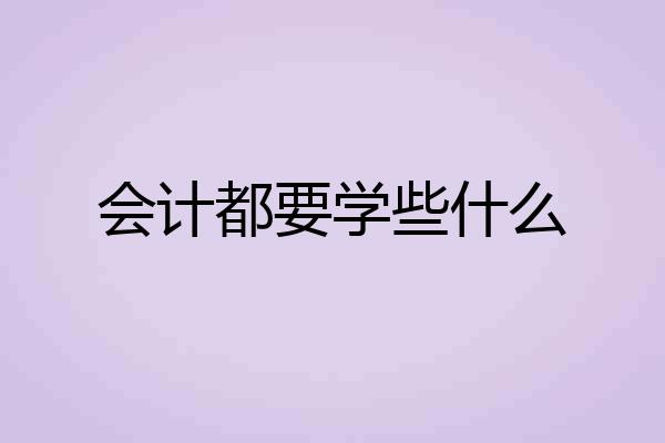 会计都要学些什么
