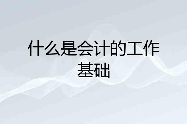 什么是会计的工作基础