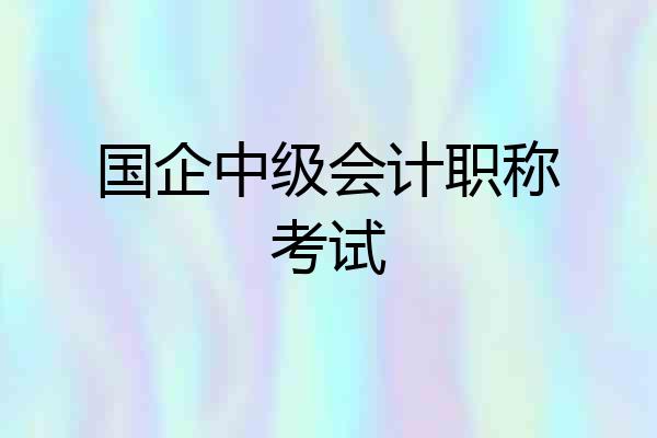 国企中级会计职称考试
