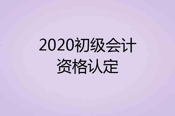 2020初级会计资格认定